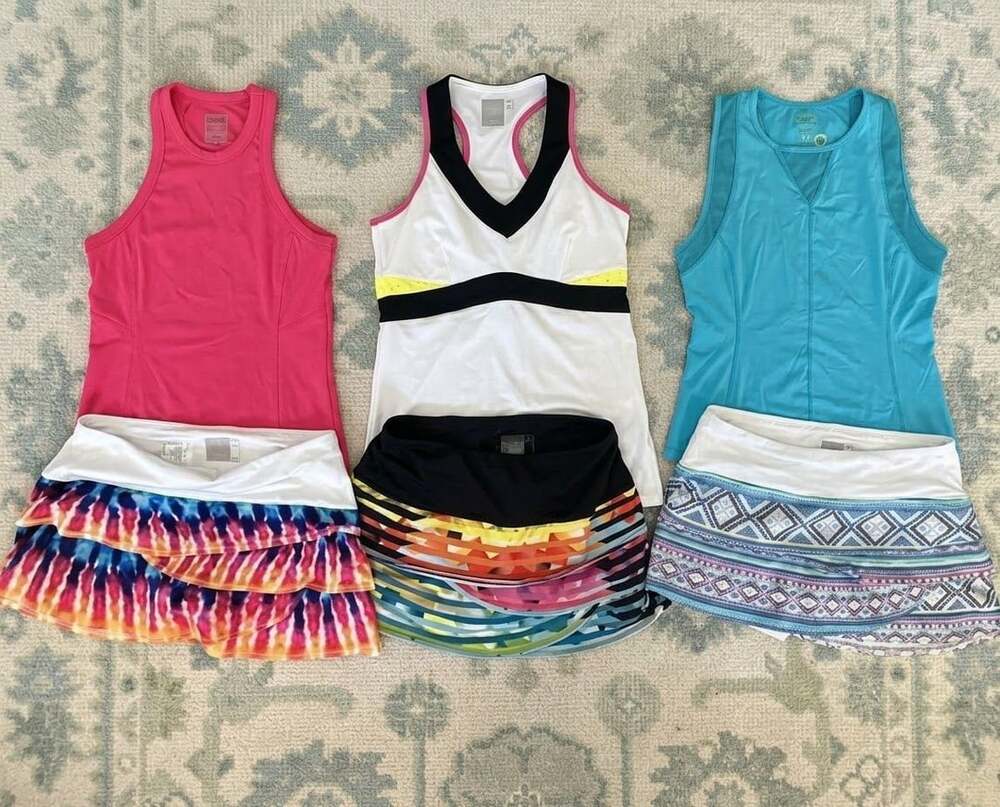 6pc bundle Lucky in Love Women's Tennis tops & Skort Sets - Size S 4-6